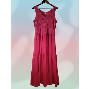 Nine West Fuchsia Sleeveless Maxi Dress